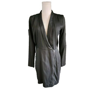 Whyred Mini Blazer Dress Womens Size 34 Long Sleeve Zipper Skirt